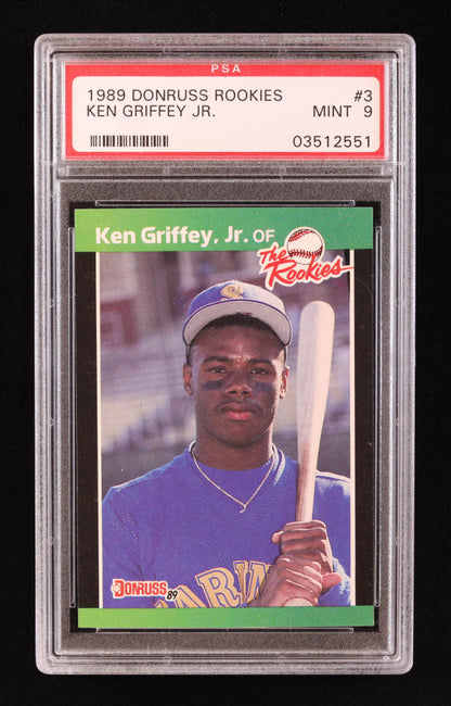 1989 Donruss The Rookies - #3 Ken Griffey Jr (RC) PSA 9