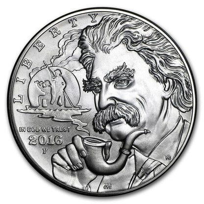 2016 P Mark Twain $1 Silver Dollar MS/UNC Commemorative Coin w/Box & COA