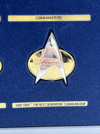 1992 Franklin Mint Star Trek Insignia Badges .925 Silver/24k Gold