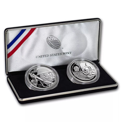 2018 World War I Centennial Silver Dollar & *ARMY* Medal WWI 2 Coin Set Box COA