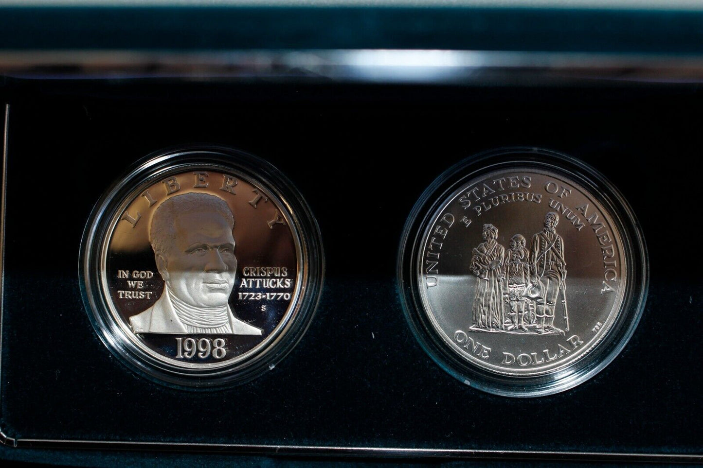 1998 Black Revolutionary War Patriots Silver 2 Coin Proof