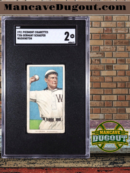 1909–1911 T206 Piedmont Cigarettes - Germany Schaefer – Washington SGC 2 (Good) – 350–460 Series