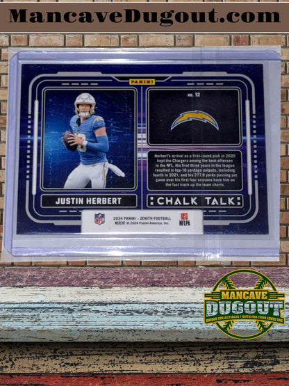 2024 Panini Zenith – Chalk Talk #12 - Justin Herbert — San Diego Chargers