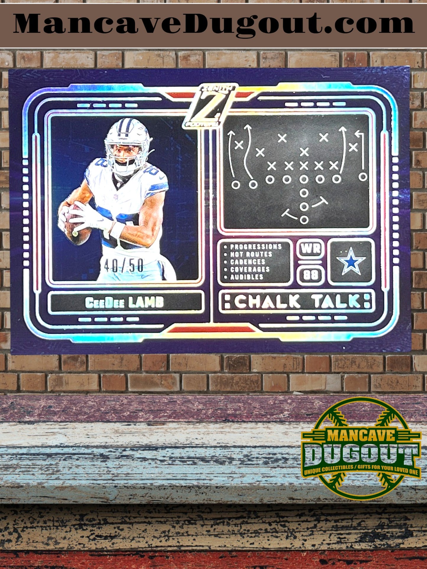 2024 Panini Zenith – Chalk Talk #17 - CeeDee Lamb — Dallas Cowboys Serial Numbered 40/50