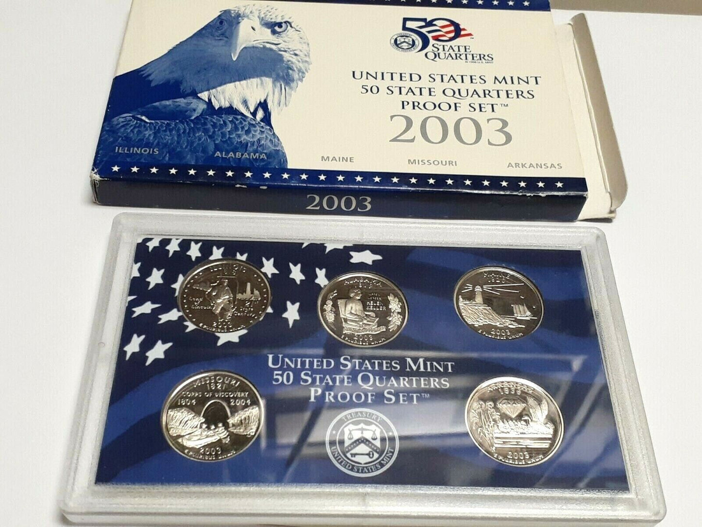 2003 50 STATE QUARTERS PROOF SET 5 COINS IN SET
