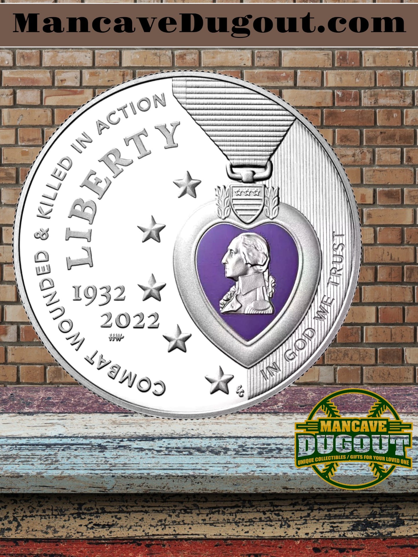 2022 W Purple Heart Hall of Honor - Colorized Silver Dollar – Proof West Point Mint (W)