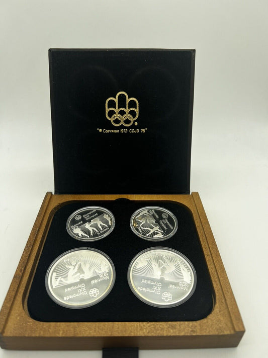 1976 Proof Silver Canadian Montreal Olympic Games 4 Coin Sterling Set Series 6