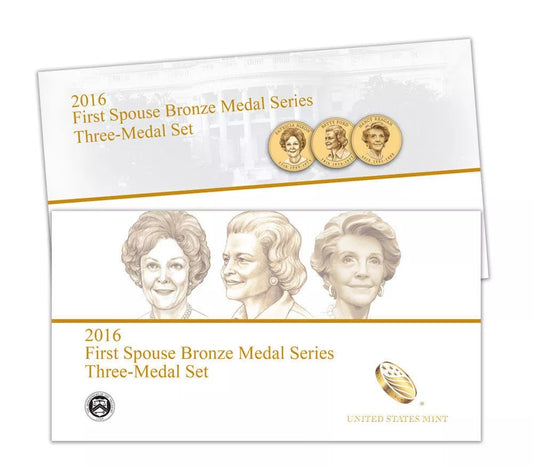 2016 First Spouse Bronze Medal Series Three (3) Medal Set U.S. Mint Unc