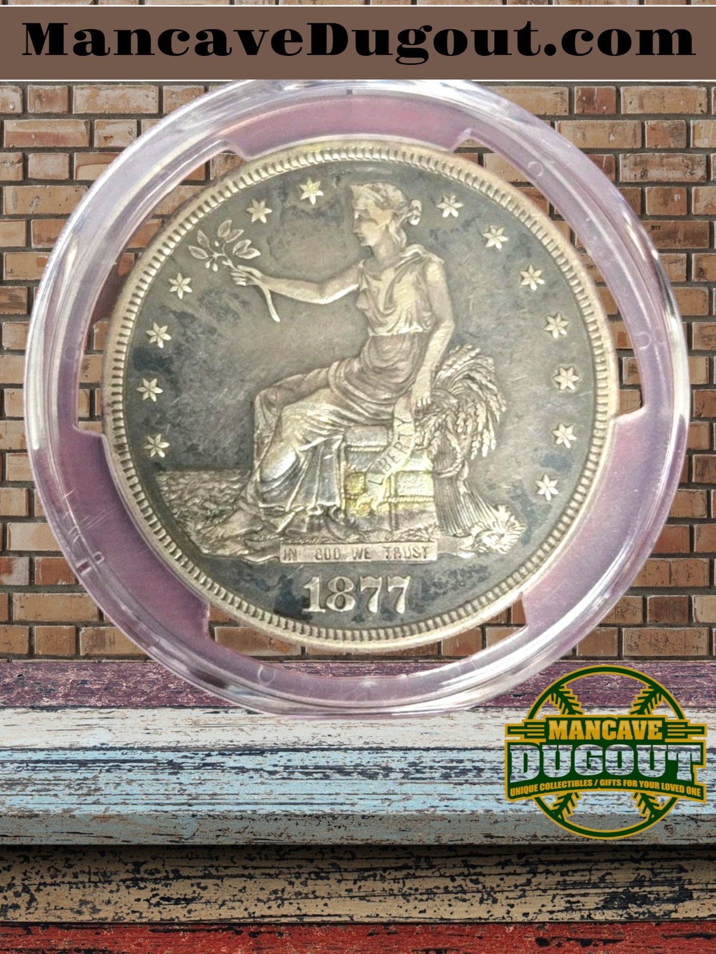 1877 S Trade Dollar — PCGS XF - San Francisco Mint • Extra Fine Detail • Noted Graffiti