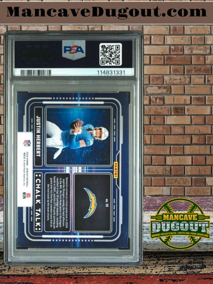 2024 Panini Zenith–Chalk Talk Red-Justin Herbert #12-PSA NM MT 8