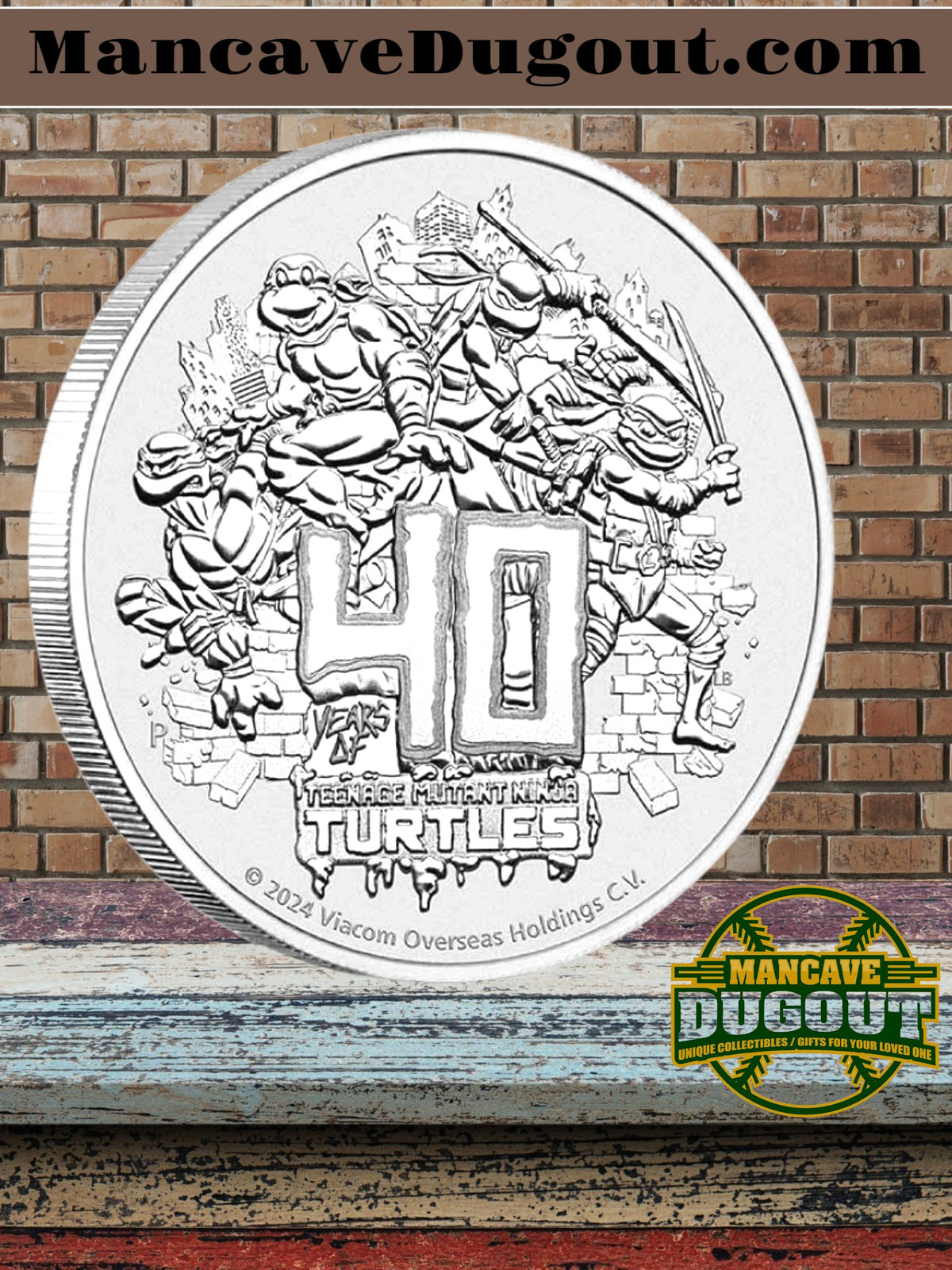 2024 Teenage Mutant Ninja Turtles TMNT 40th Anniversary 1 oz .9999 Silver Coin BU