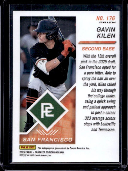 2025 Panini Prospect Edition - Gavin Kilen-Holo Signatures Auto #176 San Francisco Giants Prospect (RC)