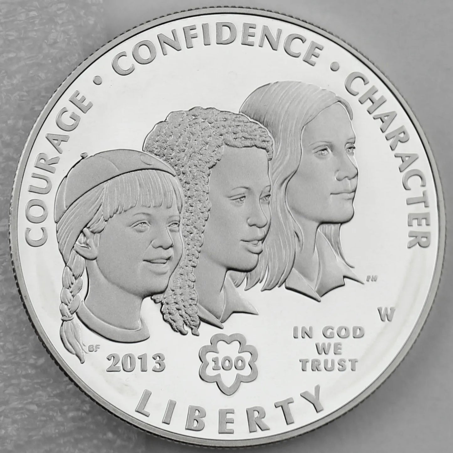 2013 Girl Scout of the USA Centennial Proof silver dollar coin
