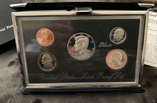 1994-S U.S. Mint Complete SILVER Premier Proof Set 5 Gem Coins with Box and COA