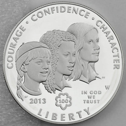 2013 Girl Scout of the USA Centennial Uncirculated silver dollar coin