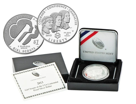 2013 Girl Scout of the USA Centennial Proof silver dollar coin