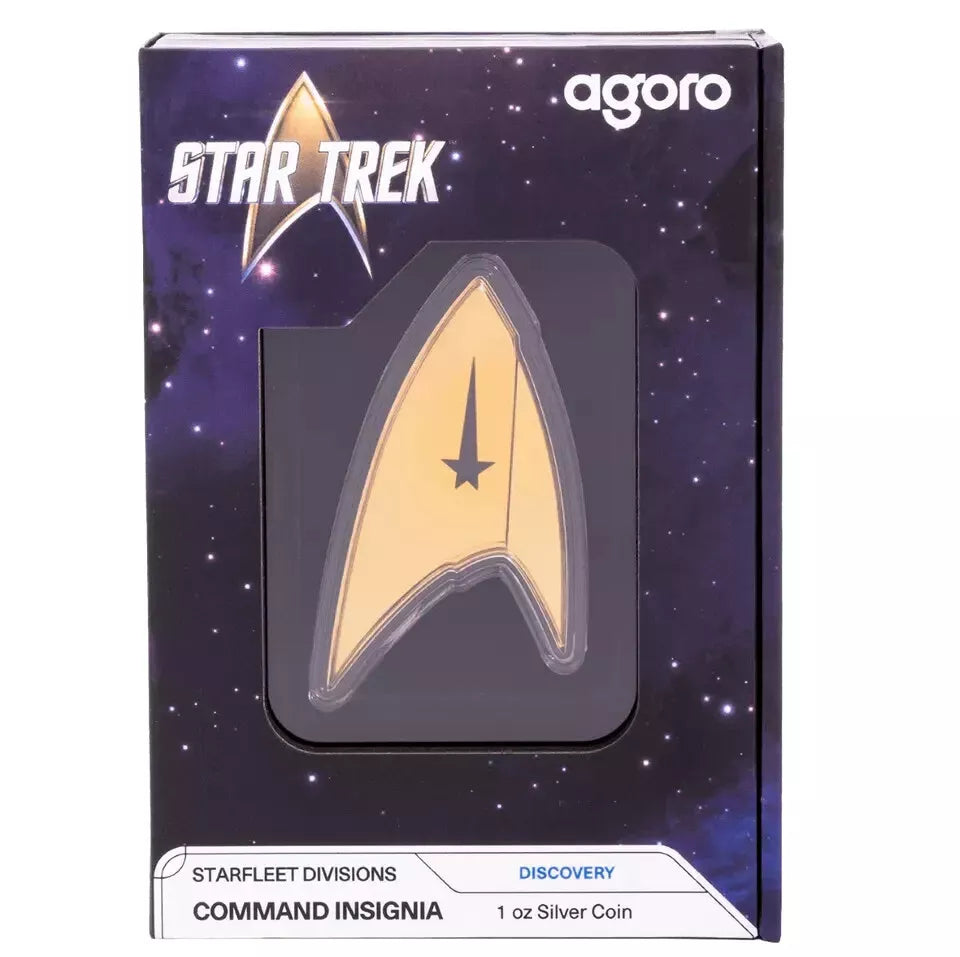 2024 Agoro Star Trek Starfleet – Command Insignia 1 oz Gilded Enamel Silver Coin - Only 2000 Minted!!!