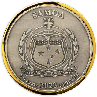 2023 Samoa 3 oz Silver The Lord Of The Rings - One Ring Gold Plated