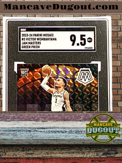 Victor Wembanyama 2023-24 Panini Mosaic JAM MASTERS Green Prizm #3 – SGC 9.5