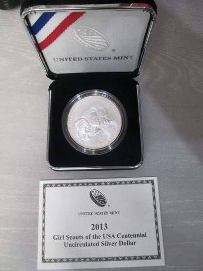 2013 Girl Scout of the USA Centennial Uncirculated silver dollar coin