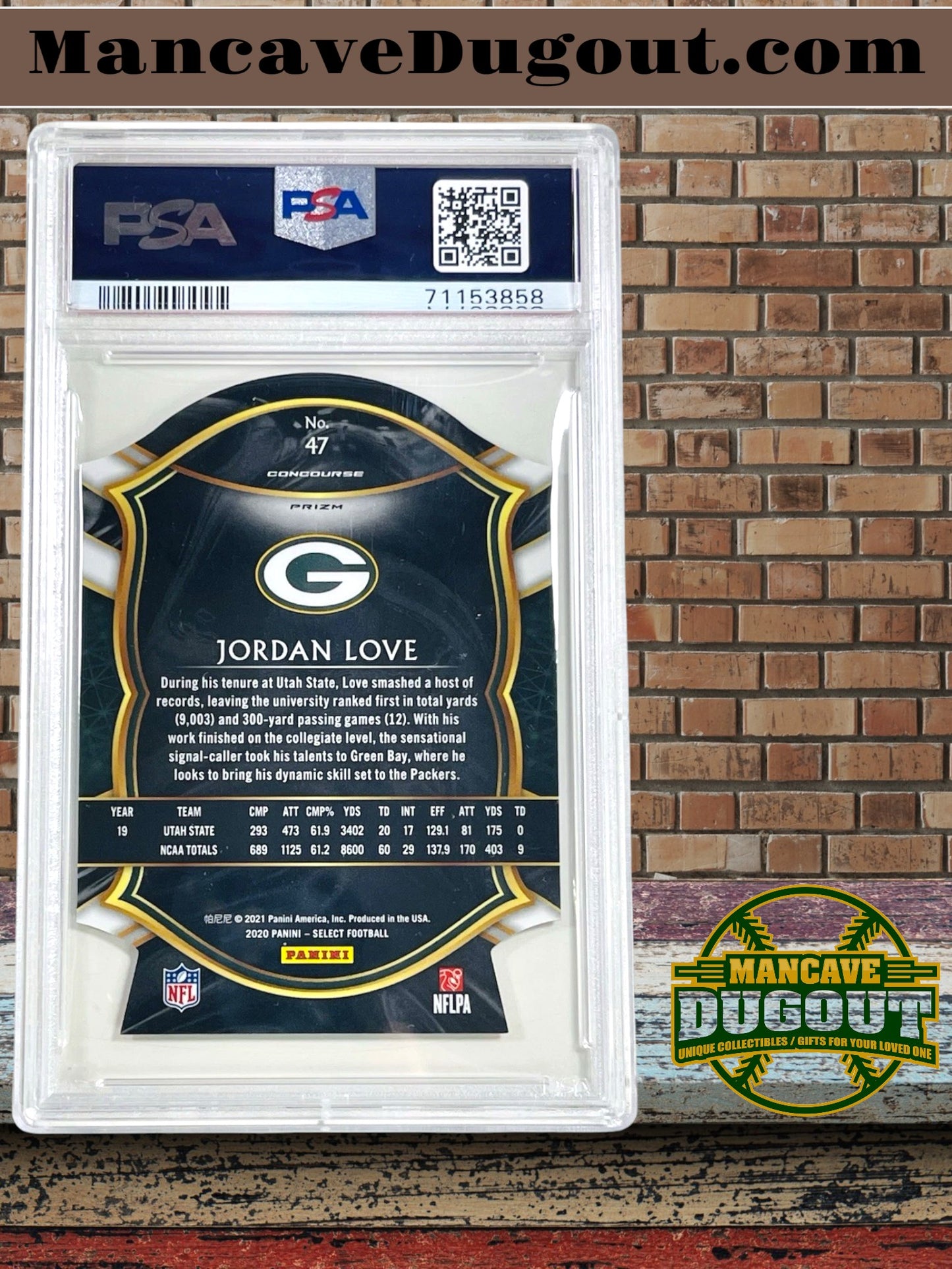 2020 Panini Select - Concourse Jordan Love #47 Red Prizm Die-Cut (RC) PSA 9