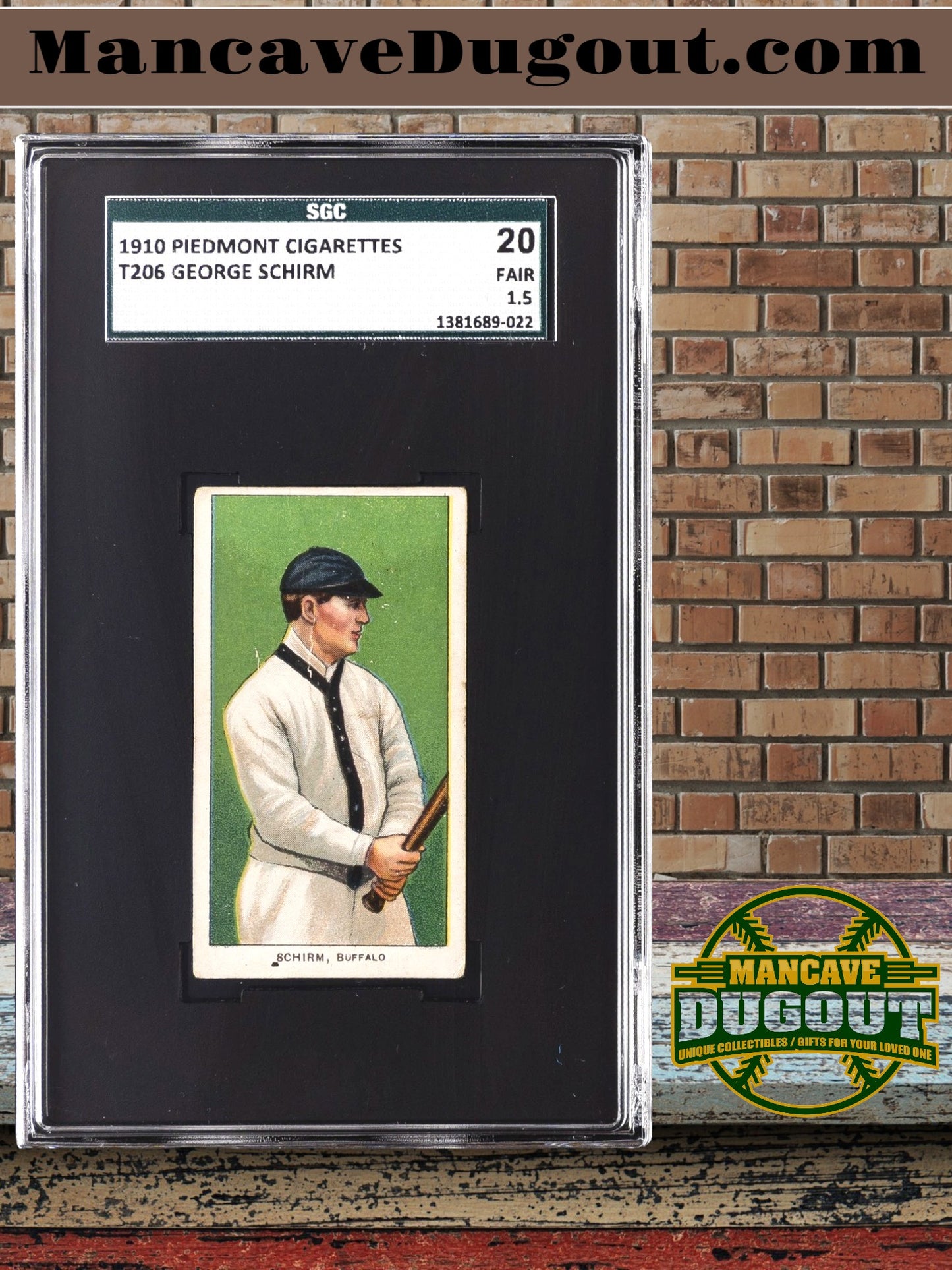 1910 T206 Piedmont Cigarettes - George Schirm – Washington SGC 1.5 (Fair)