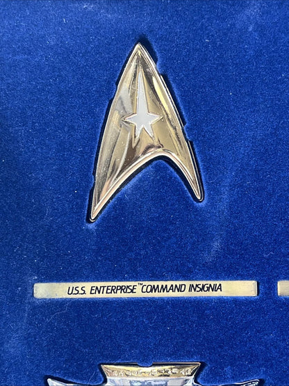 1992 Franklin Mint Star Trek Insignia Badges .925 Silver/24k Gold