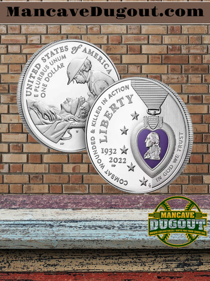 2022 W Purple Heart Hall of Honor - Colorized Silver Dollar – Proof West Point Mint (W)