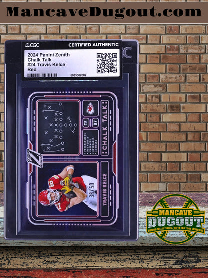 2024 Panini Zenith Chalk Talk Red – Travis Kelce #24 – CGC AUTHENTIC – 36/50