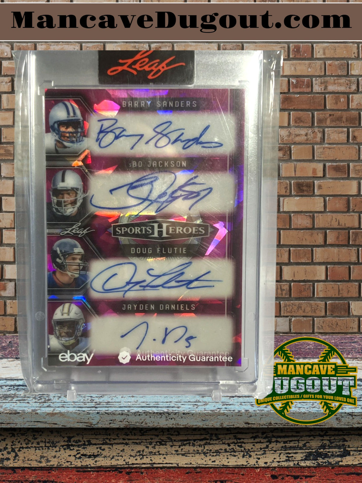 Leaf Sports Heroes 8 Autographs 2/3 – Barry Sanders, Bo Jackson, Daniels, Flute and more