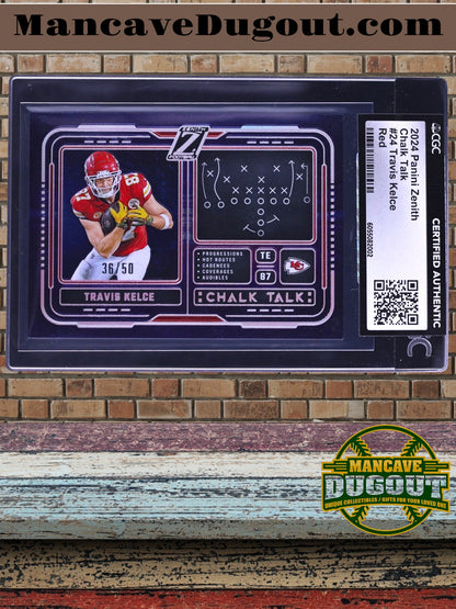 2024 Panini Zenith Chalk Talk Red – Travis Kelce #24 – CGC AUTHENTIC – 36/50