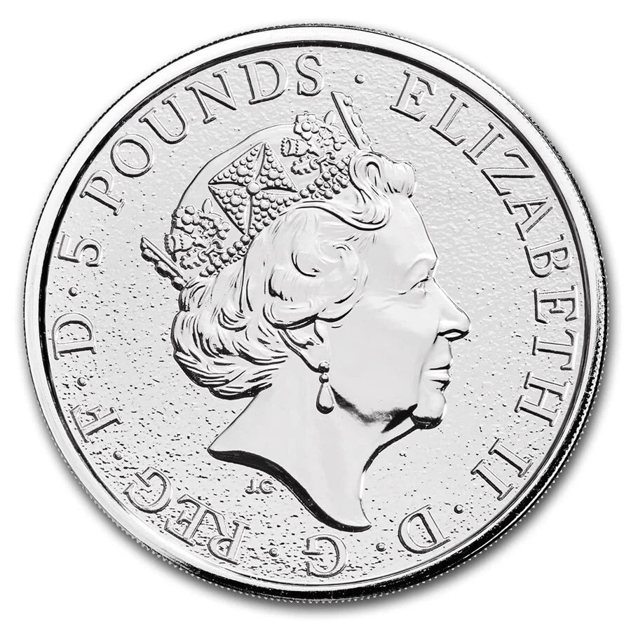 2017 Queens Beast 2 Oz Red Dragon Tube Gem Uncirculated 20 Oz Silver
