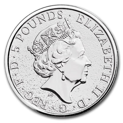 2017 Queens Beast 2 Oz Red Dragon Tube Gem Uncirculated 20 Oz Silver