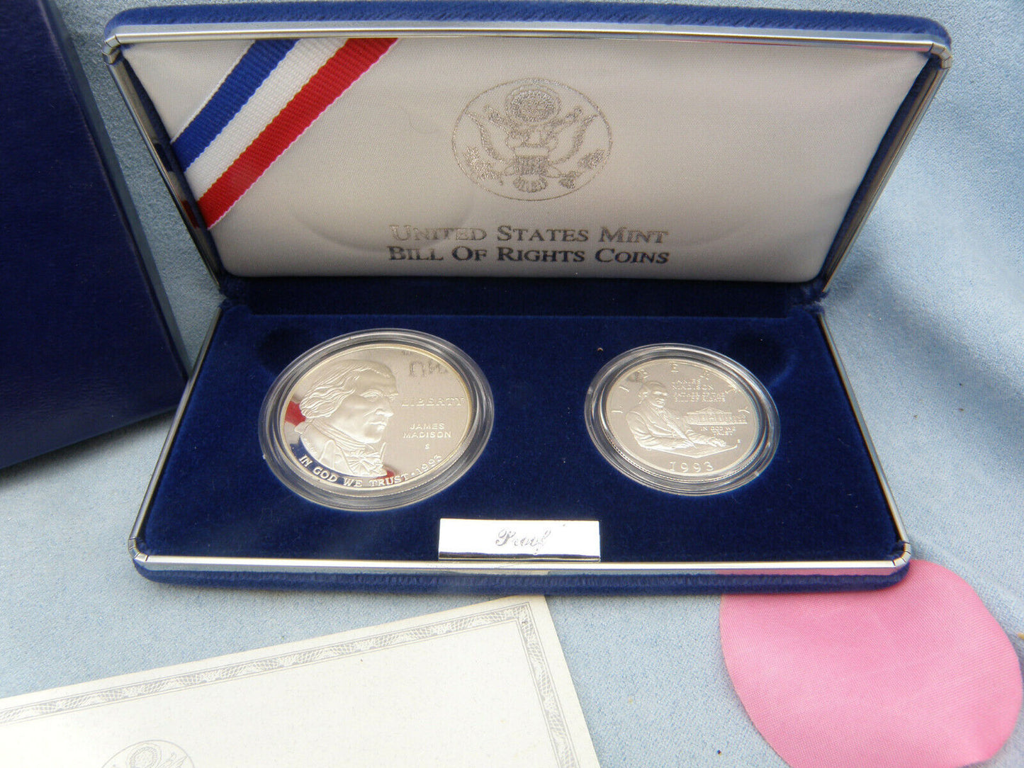 1993 Bill of Rights Two Coin Proof Commemorative Set