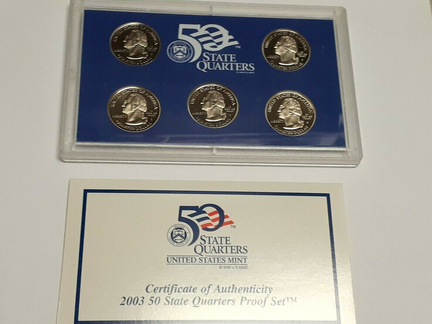 2003 50 STATE QUARTERS PROOF SET 5 COINS IN SET