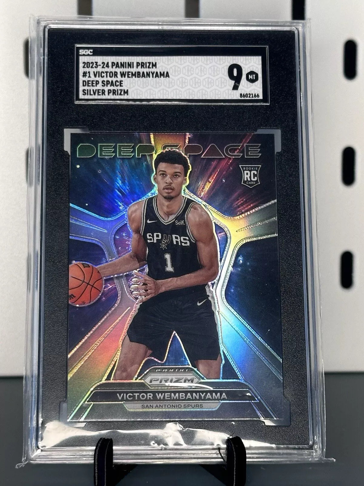 Victor Wembanyama 2023-24 Panini Prizm Deep Space Prizms Silver #1 RC (SGC 9)