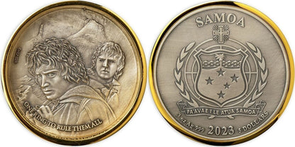 2023 Samoa 3 oz Silver The Lord Of The Rings - One Ring Gold Plated