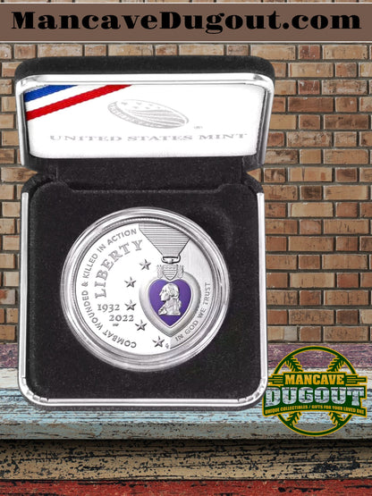 2022 W Purple Heart Hall of Honor - Colorized Silver Dollar – Proof West Point Mint (W)