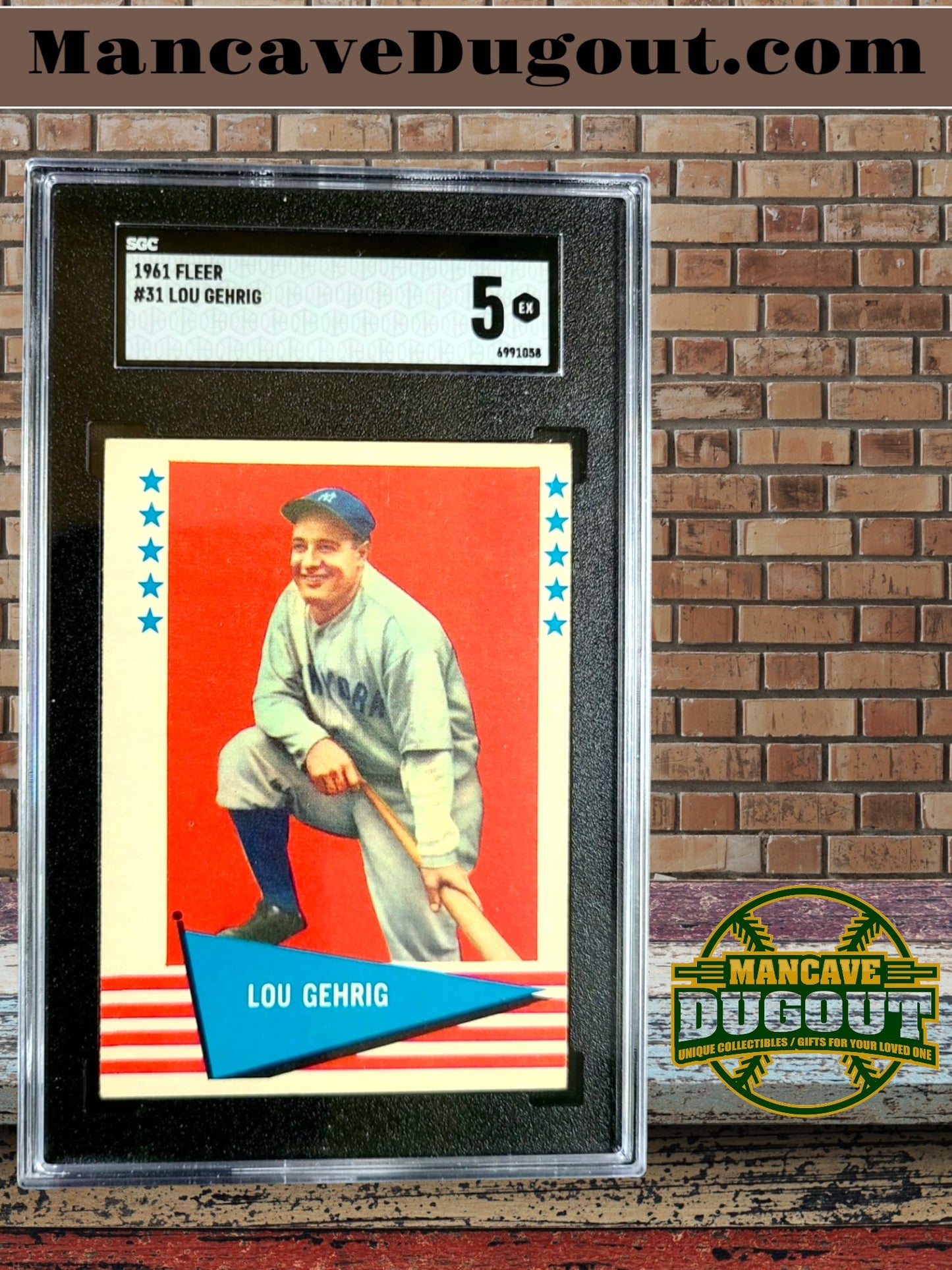 1961 Fleer Baseball Greats #31 – LOU GEHRIG - SGC 5 (EX) – New York Yankees – Hall of Fame Legend