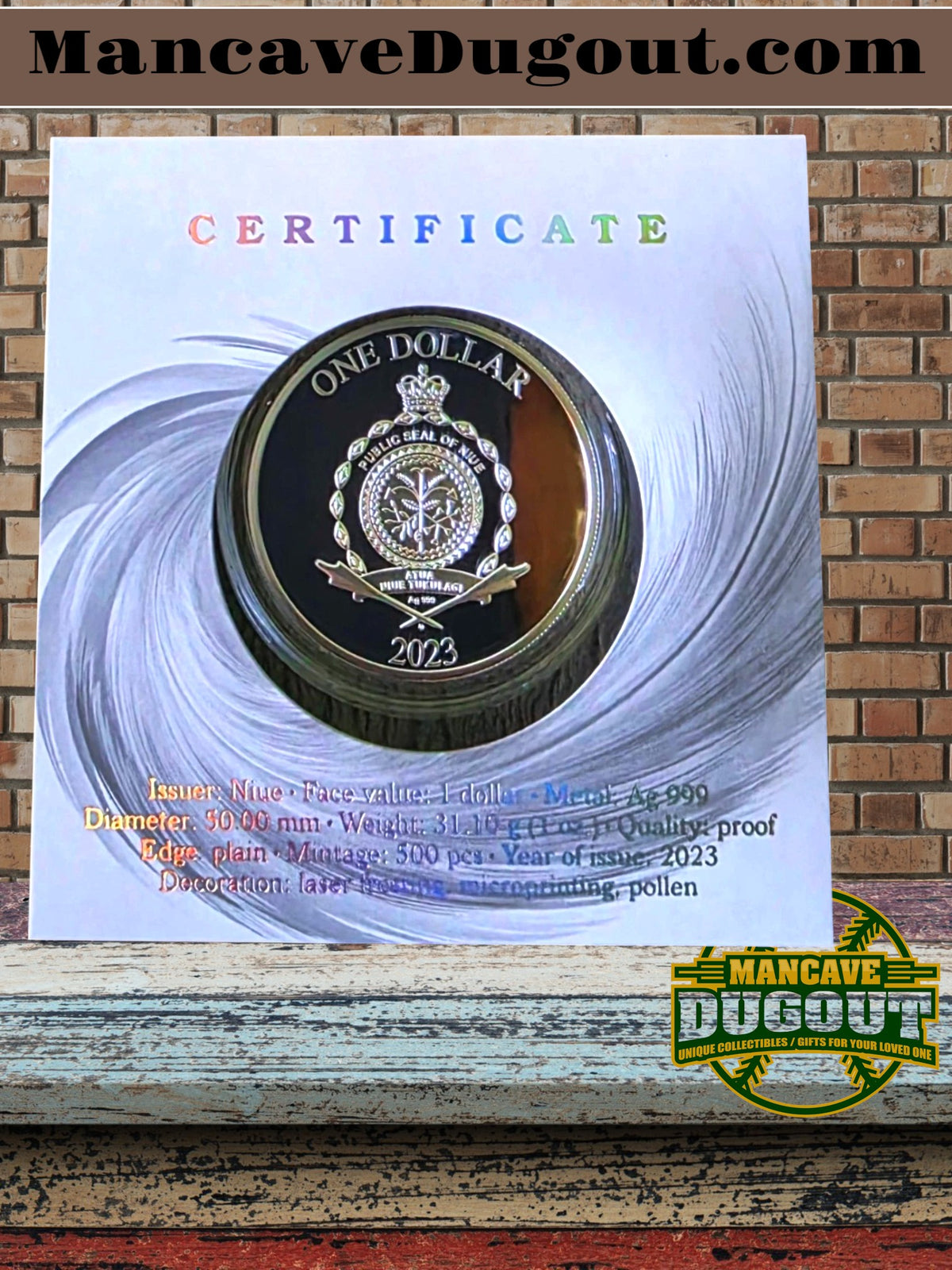 2023 Niue Haunting Harpy 1 oz .999 Silver Coin 50mm Holographic Enamel Color Change – OGP
