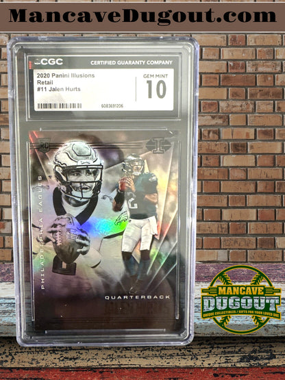 2020 Panini Illusions Jalen Hurts Eagles Rookie Holo Card #11 – CGC-Gem Mint 10