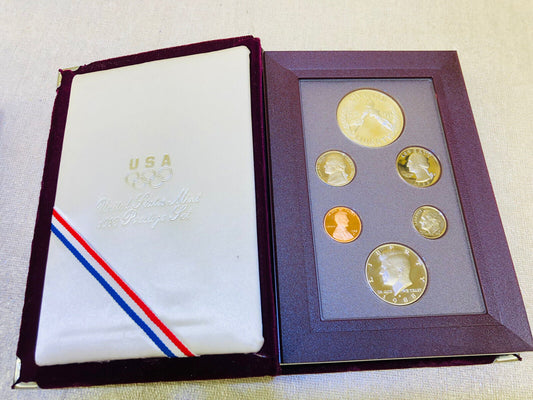 1988-S United States Mint Olympic PRESTIGE PROOF Set Case 6 Coins $1 COA