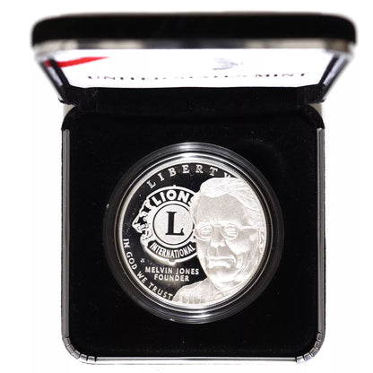 2017-P Proof Lions Clubs International Centennial Silver Dollar with Box & COA