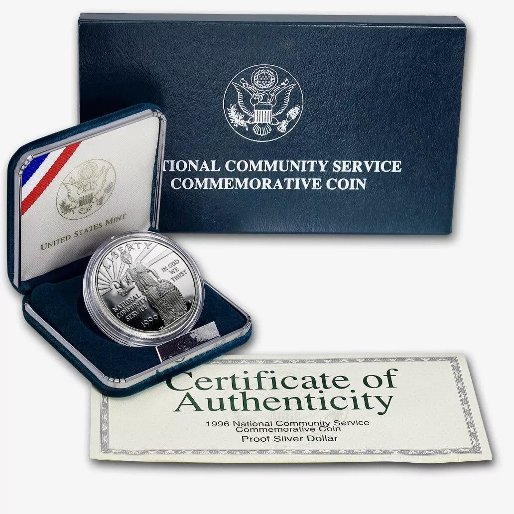 1996 National Community Service Commemorative .90 Silver Dollar Proof