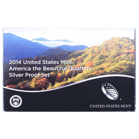 2014 S Proof Parks Quarter Set America the Beautiful 90% Silver OGP 5 Coins