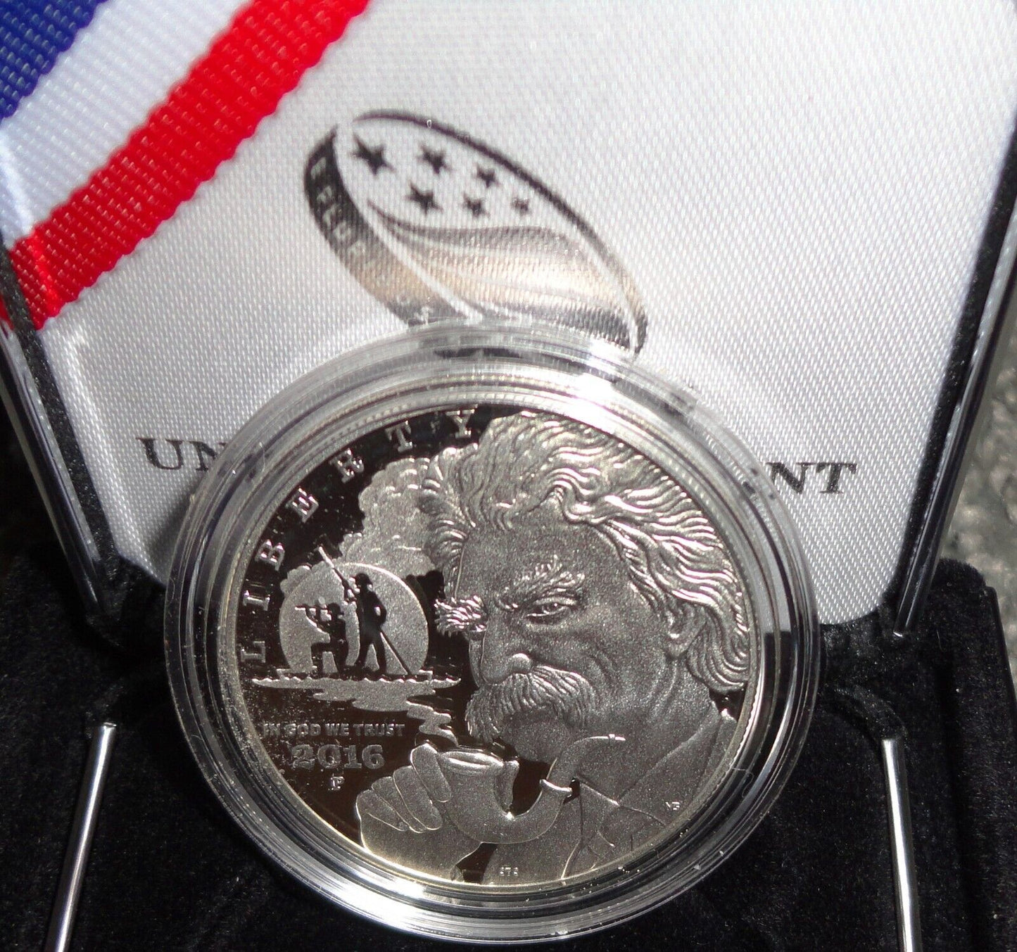 2016-P $1 Proof Mark Twain Commemorative Silver Dollar, OGP & COA