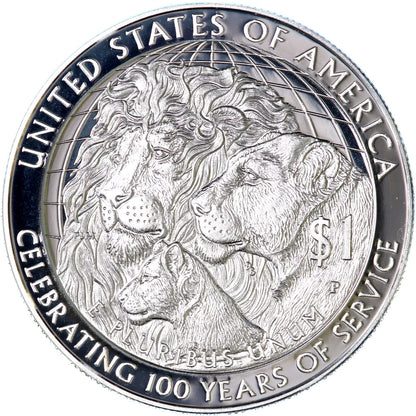 2017-P Proof Lions Clubs International Centennial Silver Dollar with Box & COA