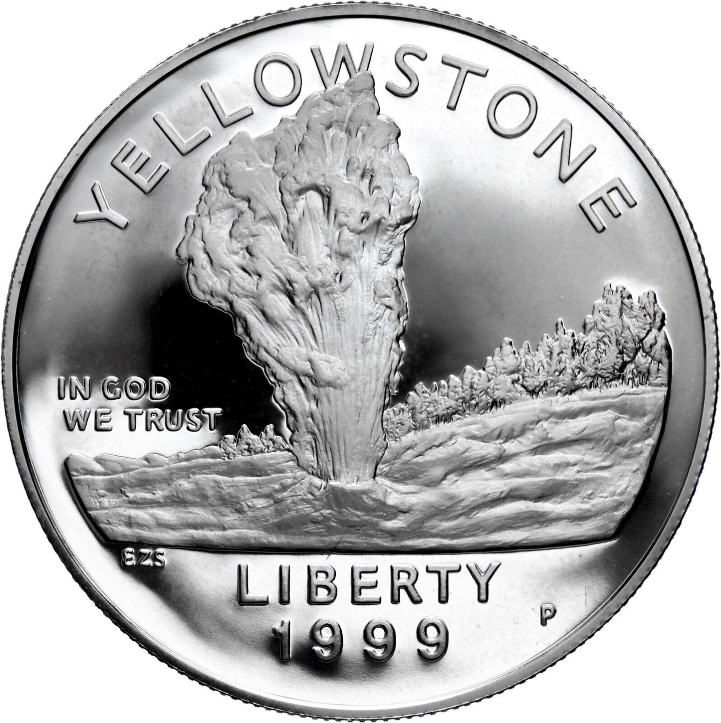 1999 P Yellowstone National Park Proof Commemorative 90% Silver Dollar US Coin