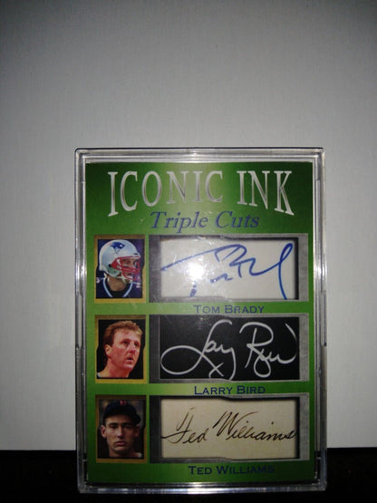 Larry Bird, Ted Williams, Tom Brady - Facsimile Autograph - Sports Trading Card