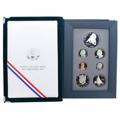 1995 S Prestige Proof Set Civil War 90% Silver Dollar 7 US Mint Coins